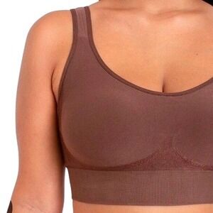 NWT Truekind Enhanced Comfort Wireless Shaper Bra Chocolate Brown XL 10023